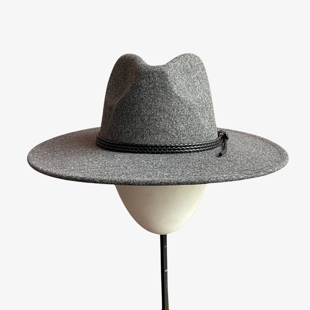 Sombrero Vaquero de Pana Cordon trenzado Gris Unisex - 59cm