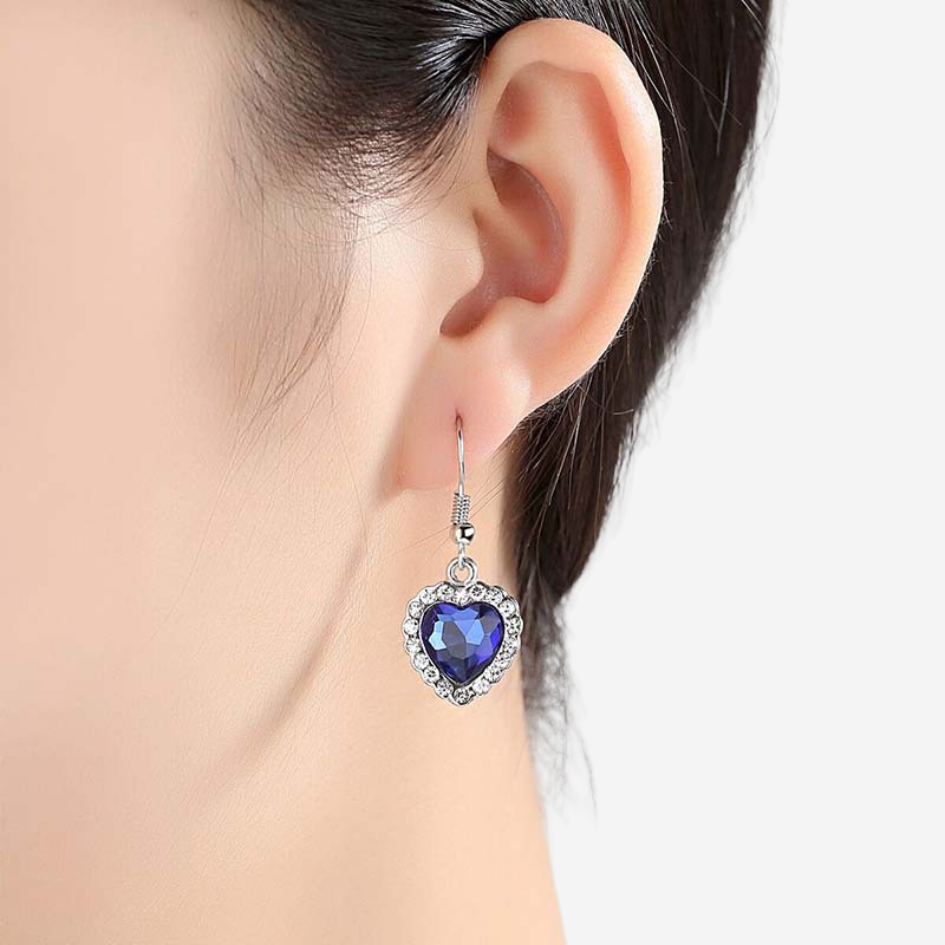 Aretes colgantes corazón - Ocean Heart Azul