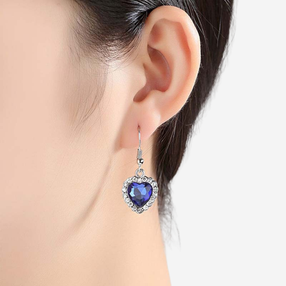 Aretes colgantes corazón - Ocean Heart Azul