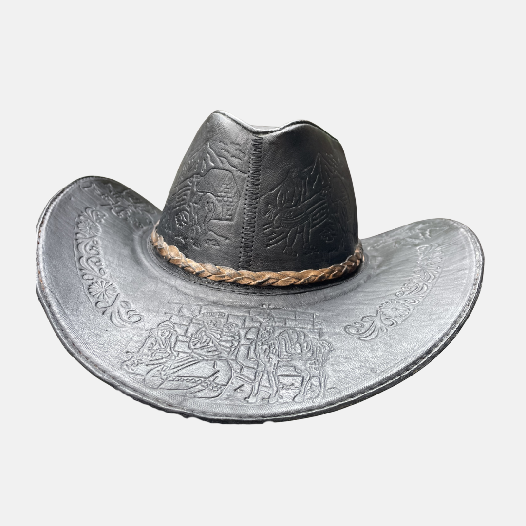 Sombrero Bernardo Vaquero de Cuero con Diseño
