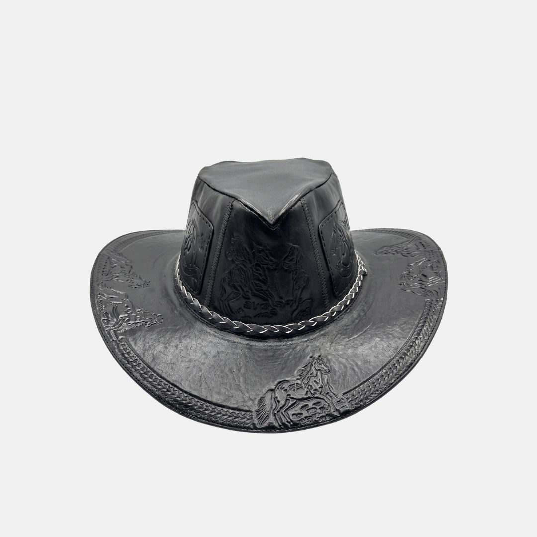 Sombrero Bernardo Vaquero de Cuero con Diseño
