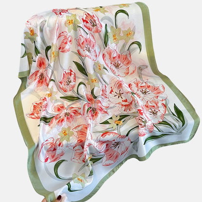 Pañoleta Bandana Pañuelo Orquídea de 70x70 cm