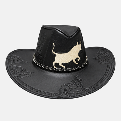 Sombrero Taurus Vaquero de Cuero con Diseño