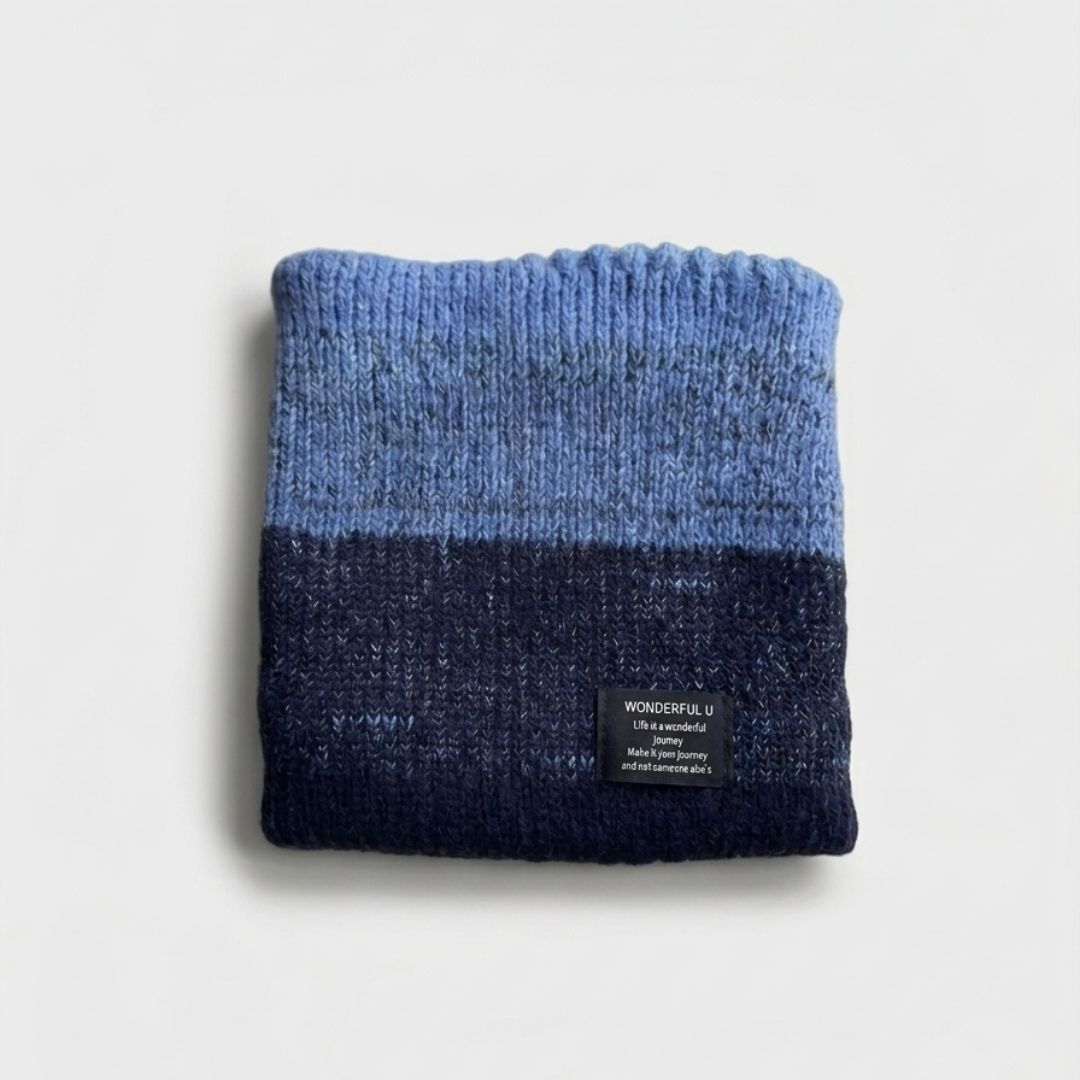 Bufanda Warm Jaspeado Azul: Cuellera de Invierno Unisex