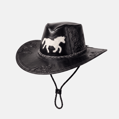 Sombrero Vicente Vaquero de Cuero con Diseño