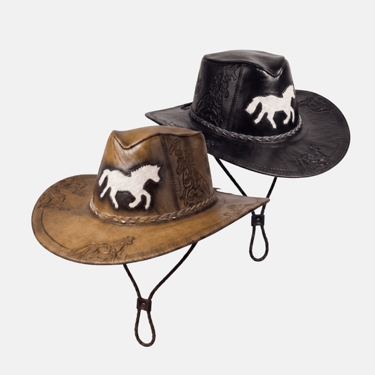 Sombrero Vicente Vaquero de Cuero con Diseño
