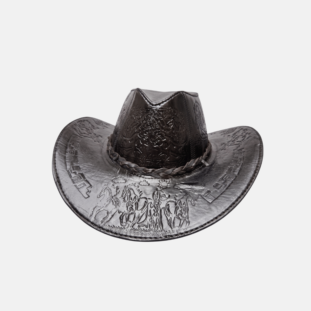 Sombrero Bernardo Vaquero de Cuero con Diseño