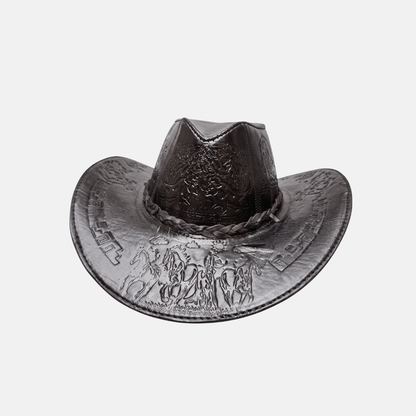 Sombrero Bernardo Vaquero de Cuero con Diseño