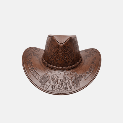 Sombrero Bernardo Vaquero de Cuero con Diseño
