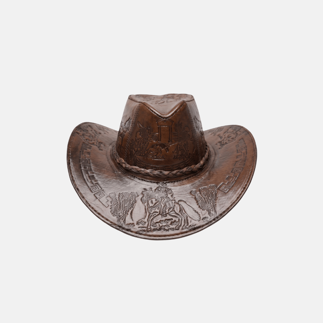 Sombrero Bernardo Vaquero de Cuero con Diseño