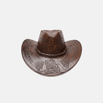 Sombrero Bernardo Vaquero de Cuero con Diseño