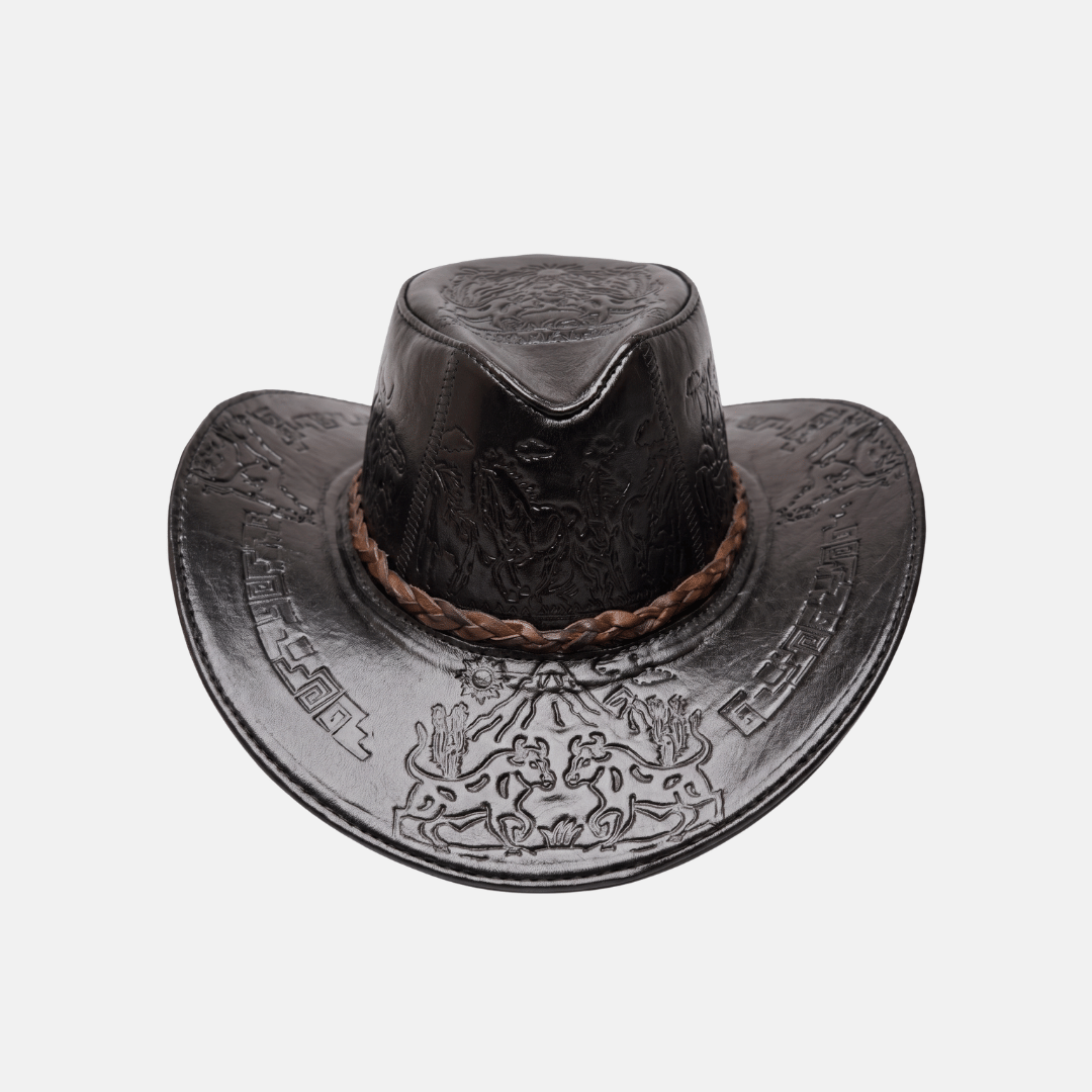 Sombrero Bernardo Vaquero de Cuero con Diseño