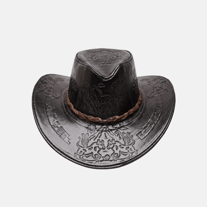 Sombrero Bernardo Vaquero de Cuero con Diseño