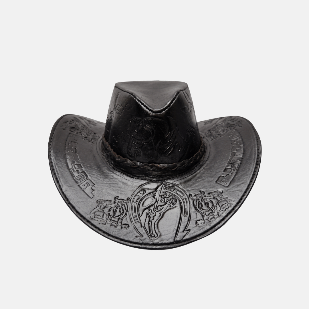 Sombrero Bernardo Vaquero de Cuero con Diseño