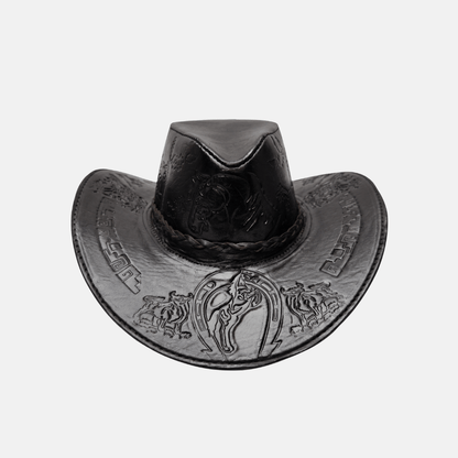 Sombrero Bernardo Vaquero de Cuero con Diseño