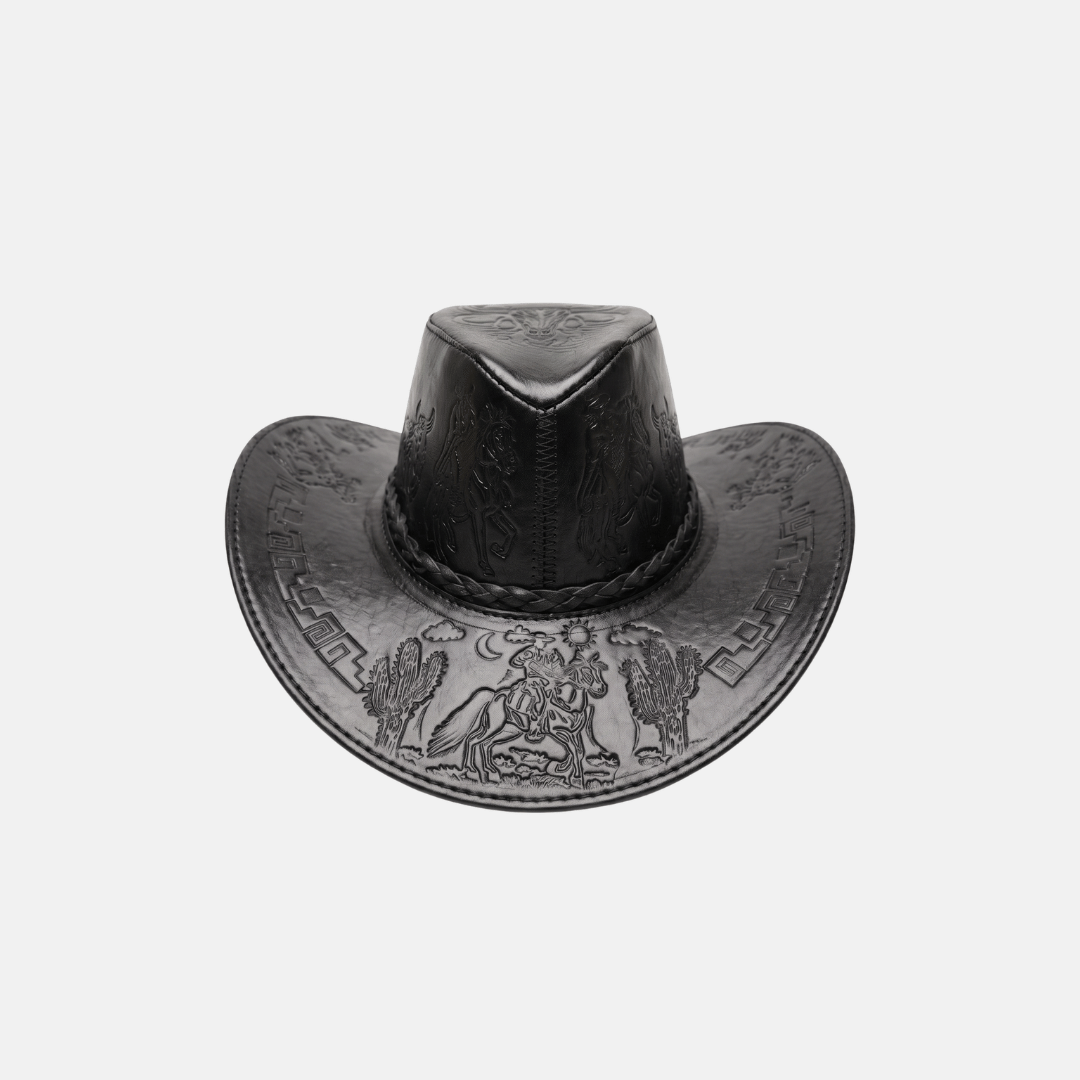 Sombrero Bernardo Vaquero de Cuero con Diseño