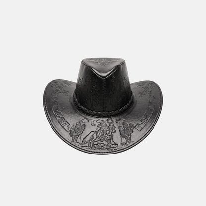 Sombrero Bernardo Vaquero de Cuero con Diseño