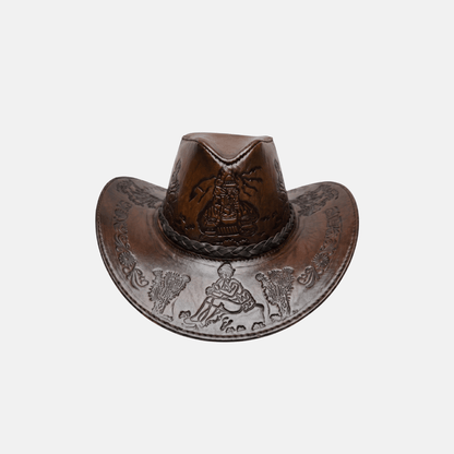 Sombrero Bernardo Vaquero de Cuero con Diseño