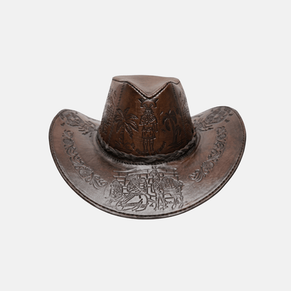 Sombrero Bernardo Vaquero de Cuero con Diseño