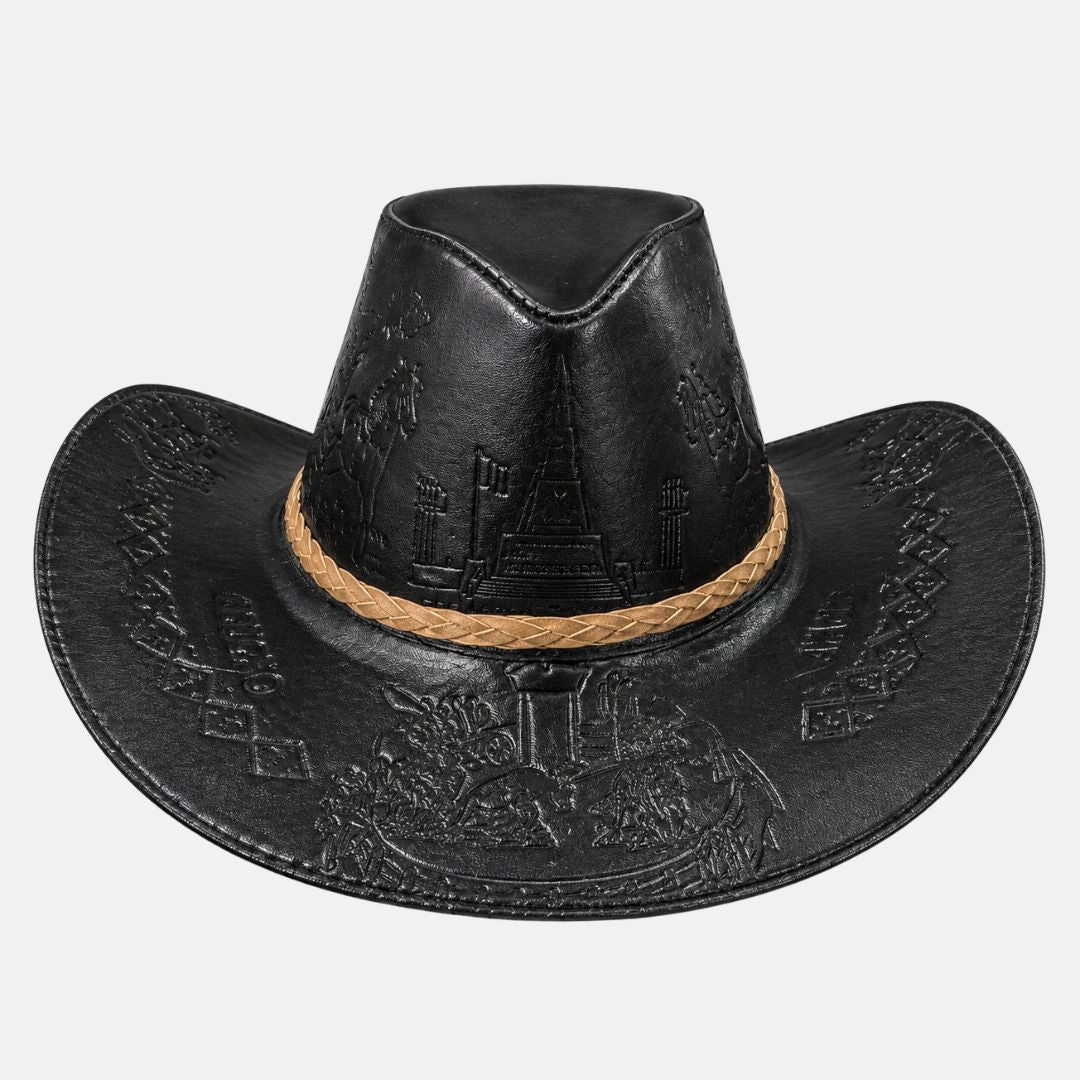 Sombrero Bernardo Vaquero de Cuero con Diseño