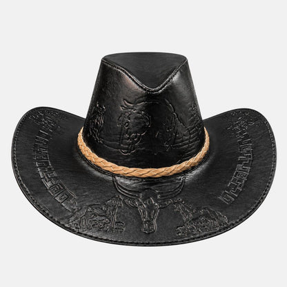 Sombrero Bernardo Vaquero de Cuero con Diseño