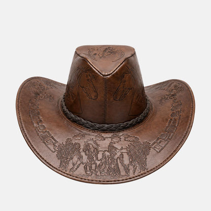 Sombrero Bernardo Vaquero de Cuero con Diseño