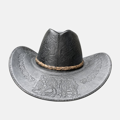 Sombrero Bernardo Vaquero de Cuero con Diseño