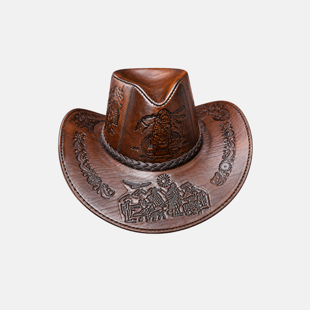 Sombrero Chaski Vaquero de Cuero con Diseño