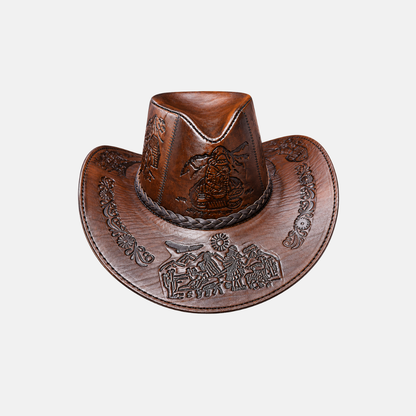 Sombrero Chaski Vaquero de Cuero con Diseño