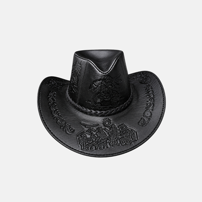 Sombrero Chaski Vaquero de Cuero con Diseño