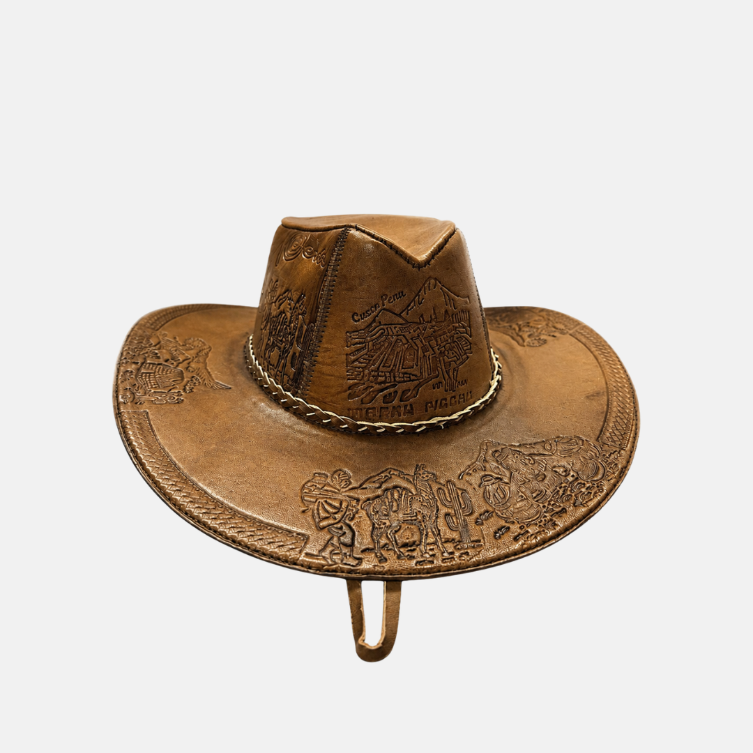 Sombrero Bernardo Vaquero de Cuero con Diseño