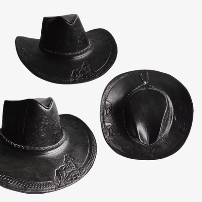 Sombrero Bernardo Vaquero de Cuero con Diseño