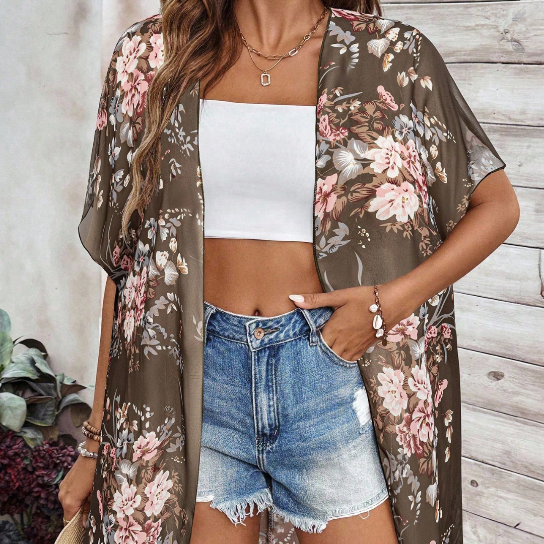 Kimono Floralis Cardigan con estampado floral