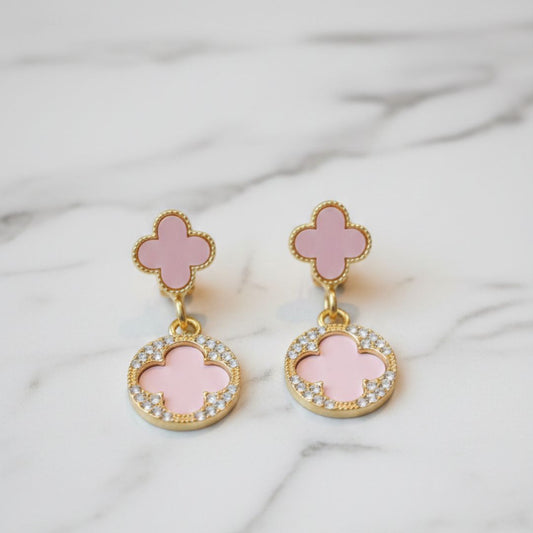 Aretes a presión Blushia dorado y rosado