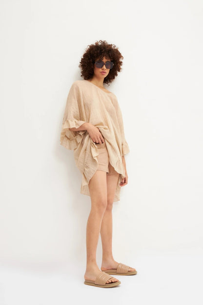 Salida Vestido de Playa Elena Khaki - Talla S/M