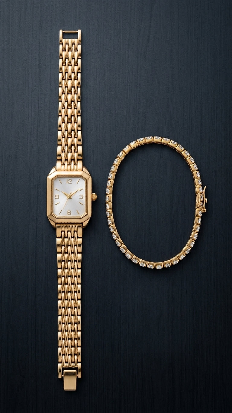 Set de Reloj y Pulsera Elie - Dorado