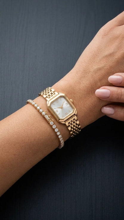 Set de Reloj y Pulsera Elie - Dorado