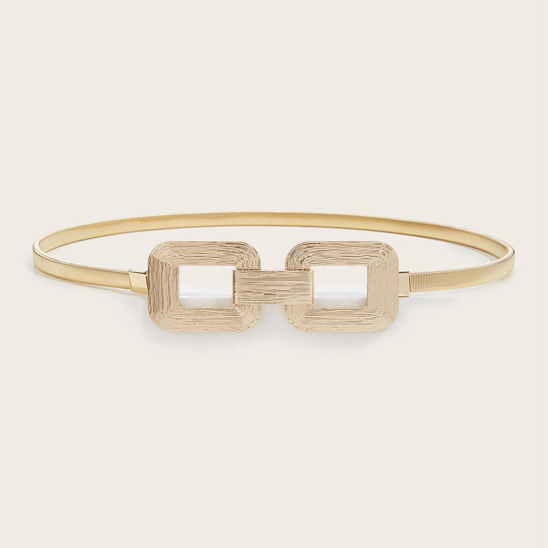 Correa Elástica cinturón Arista para Mujer Hebilla 4 cm | Dorado