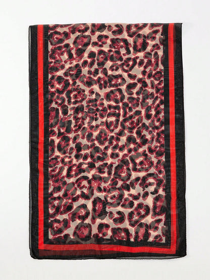 Pashmina Fiora de Gasa diseño Animal Print | Rojo