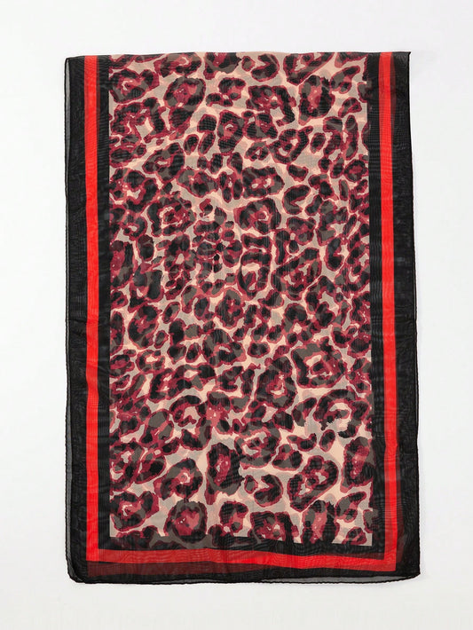 Pashmina Fiora de Gasa diseño Animal Print | Rojo