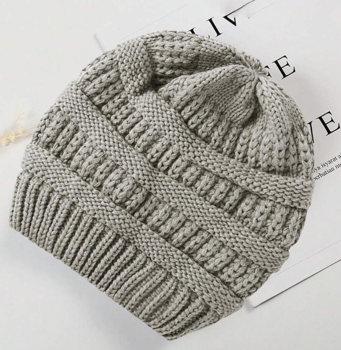 Beanie Mara de lana para mujer - Gris