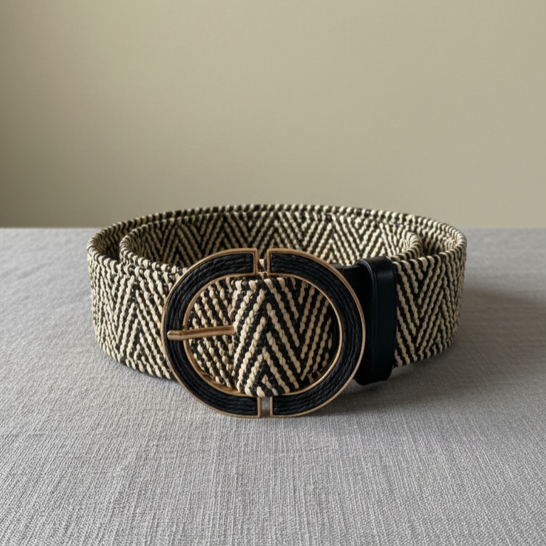 Cinturón elástico Marlene de paja para verano