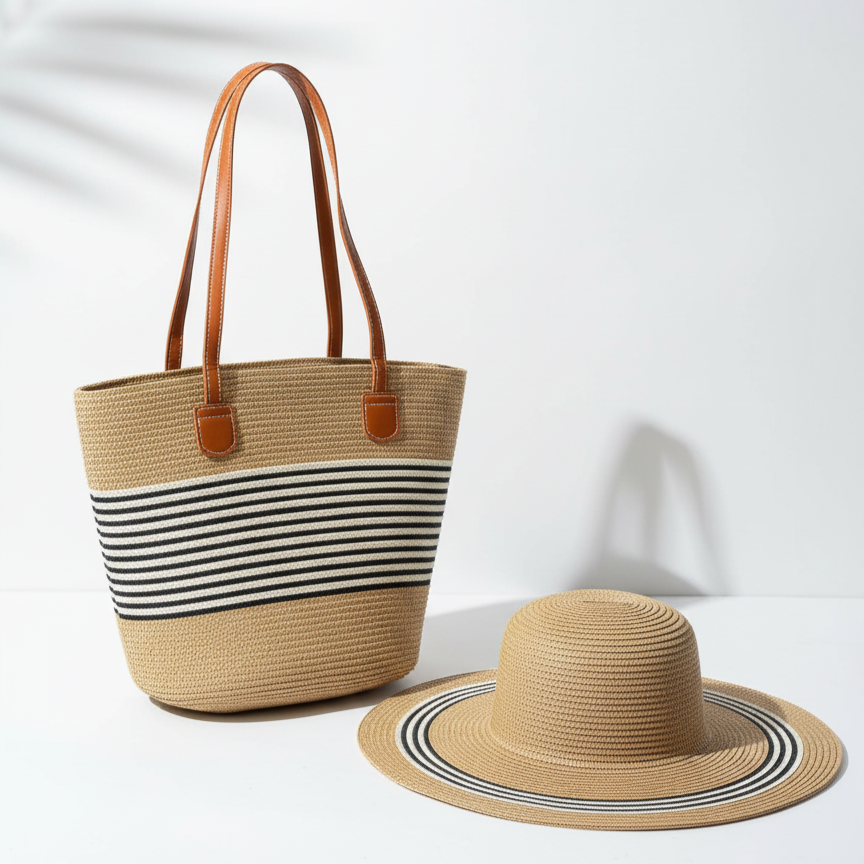 Pack Sombrero y Bolso Eliane – Estilo Natural de Verano