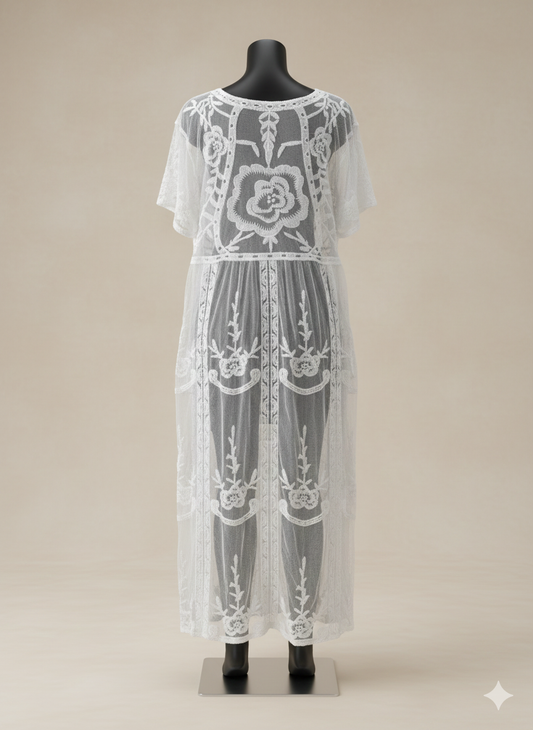 Kimono Salida de Playa Tul Oversize Carolina