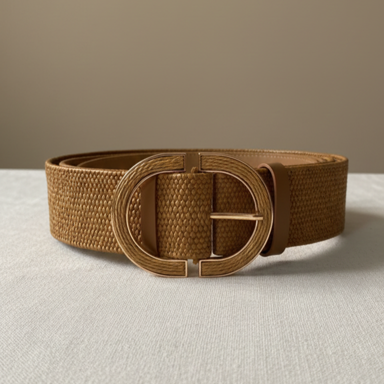 Cinturón elástico Marlene de paja para verano