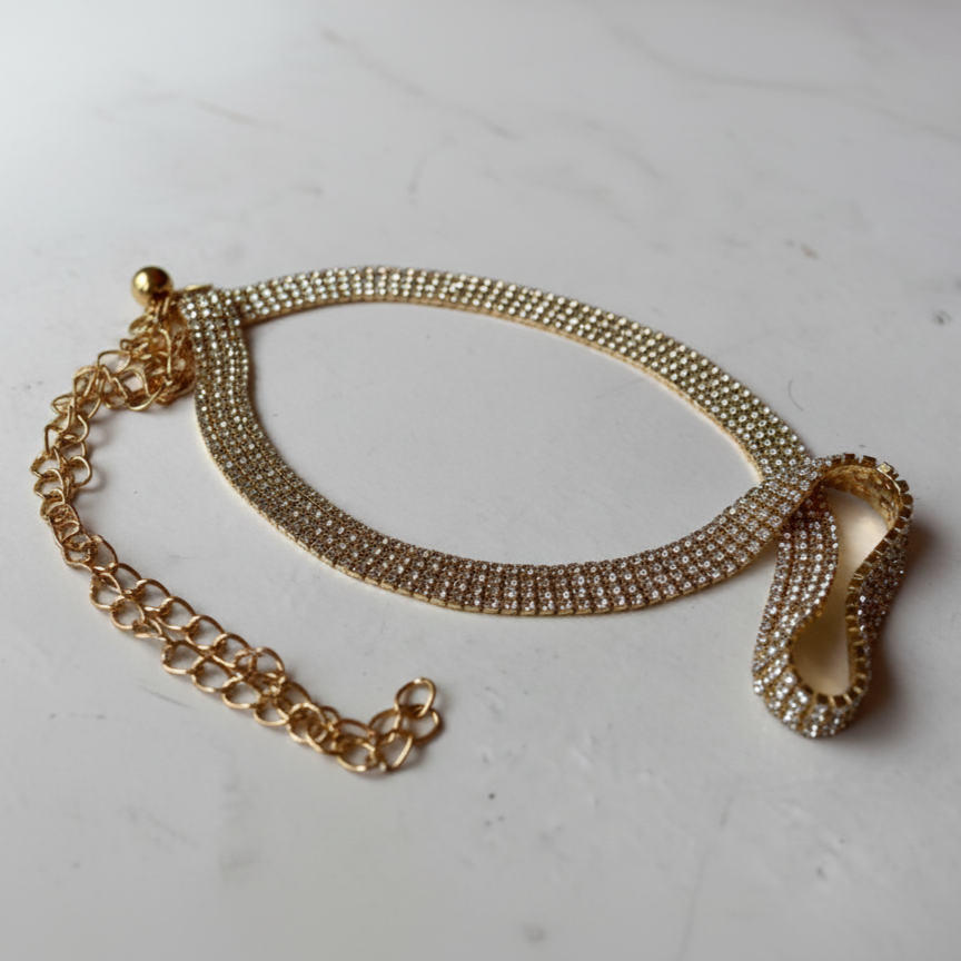 Cadena para cintura Lorena 1.5 cm de Strass Elegante  | Dorado