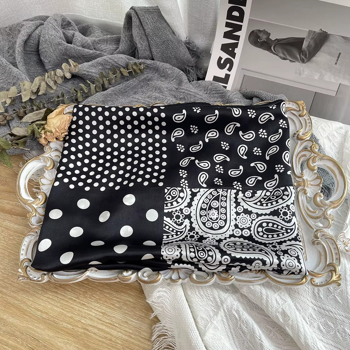 Pañoleta Bandana Pañuelo Marquise de 70x70cm | Negro