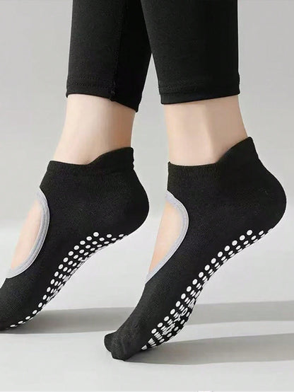 Medias Antideslizantes Hannah Negro/Gris de Yoga - Pilates - Gym