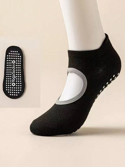 Medias Antideslizantes Hannah Negro/Gris de Yoga - Pilates - Gym