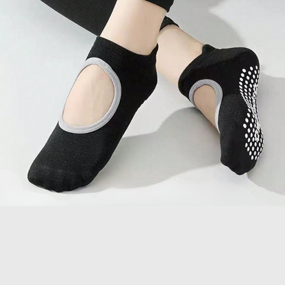 Medias Antideslizantes Hannah Negro/Gris de Yoga - Pilates - Gym
